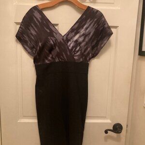 BR Monogram Cross Top Dress Silk Bodice Wool Skirt Sheath